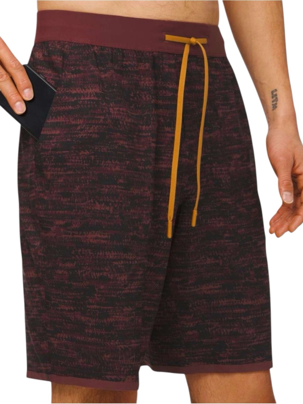 Lululemon T.H.E. Shorts Mens S Linerless 9" Drawstring Lunar New Year Redwood